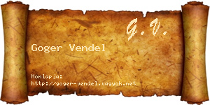 Goger Vendel névjegykártya